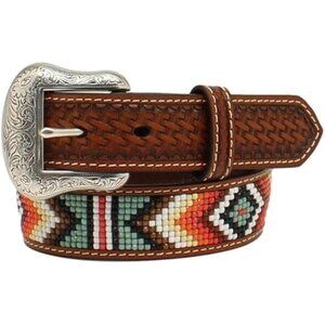 Beaded Western Belt Brown Size 46 NWT